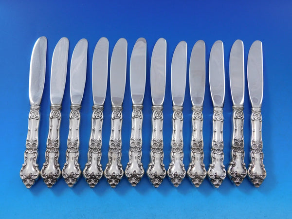 Meadow Rose by Wallace Sterling Silver Butter Spreader HH Mod Set 12 pcs 6 3/8"