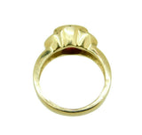 14k Yellow Gold Genuine Natural Garnet and Diamond Ring Wide Heavy (#J395)