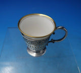 Webster Sterling Silver Demitasse Cup Pierced Engraved Flowers w/ Liner (#6310)