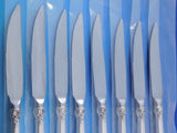 Grande Baroque Wallace Sterling Silver Steak Knife Set 8 Custom 9 1/4" Serrated