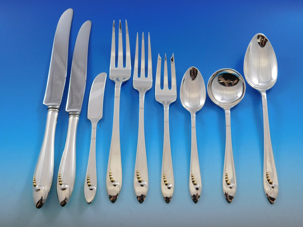 Golden Caviar by Black Starr & Gorham Sterling Silver Flatware Set Service 99 pc