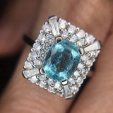 14k White Gold 1.5ct Genuine Natural Paraiba Tourmaline Ring w/AGL Report #J4502