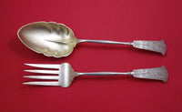 Arabesque by Wendt Sterling Silver Salad Serving Set 2pc GW Frosted w/Crown Mono