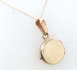 Italian 14k Yellow Gold Round Locket Necklace with Chain Jewelry (#J7610)