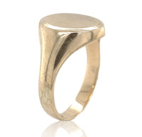 14k Yellow Gold 1/2" Men's Plain Signet Ring Size 6.75 Jewelry  (#J6619)