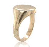 14k Yellow Gold 1/2" Men's Plain Signet Ring Size 6.75 Jewelry  (#J6619)