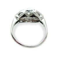 14k White Gold Vintage 1 Carat Genuine Natural Diamond Cocktail Ring (#J2874)
