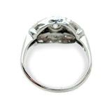 14k White Gold Vintage 1 Carat Genuine Natural Diamond Cocktail Ring (#J2874)