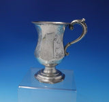 Coin Silver Child's Cup Large Hand Engraved 5 3/4" Tall x 3 3/8" (#5033)