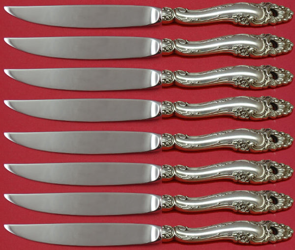 Decor by Gorham Sterling Silver Steak Knife Set 8pc Not Serrated Custom
