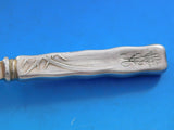 Lap Over Acid Etched by Tiffany Sterling Silver Melon Fork / Knife Catfish 8 1/8