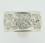 14k White Gold Eternity Genuine Natural Diamond Ring Band 10mm (#J4223)