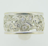 14k White Gold Eternity Genuine Natural Diamond Ring Band 10mm (#J4223)