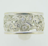 14k White Gold Eternity Genuine Natural Diamond Ring Band 10mm (#J4223)