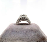 14k White Gold Filigree 3/4 Carat Genuine Natural Diamond Ring (#J5421)