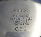 Old French by Gorham Sterling Silver Candlestick Pair #659 4 3/8"x4 7/8" (#8608)