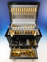 Sir Christopher Gold by Wallace Sterling Silver Flatware Set Vermeil 188 pcs Din