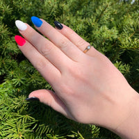 10k Yellow Gold Belcher Small Genuine Natural Opal Child's Ring Size 5.5 #J6618