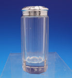 Webster Sterling Silver and Glass Dresser Jar Hammered with Shield (#9242)