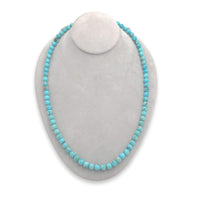 8mm Kingman Genuine Natural Turquoise Bead Strand Necklace 26 1/2" (#J6762)