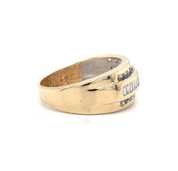 10k Yellow Gold Three Row Genuine Natural Diamond Band 1/2ct Total Weight #J5590