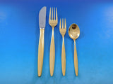 Kopenhagen Gold by Wmf 800 Silver Flatware Service 12 Dinner Set 65 Pcs Modern