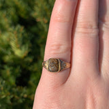 9k Rose Gold Genuine Natural Tiger's Eye Quartz Cameo Ring Size 6 (#J7059)