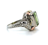 10k Tri-Color 2.55ct Genuine Natural Peridot Filigree Ring Jewelry (#J5818)