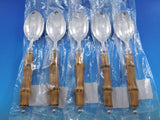 Tahiti by Buccellati Sterling Silver Dessert Spoon Set of 5 Bamboo 7 3/8" New