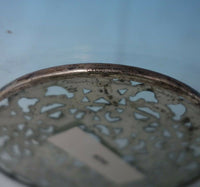Glass Trivet Plate for Drinking Glass with Sterling Silver Overlay 3" (#5428)