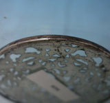 Glass Trivet Plate for Drinking Glass with Sterling Silver Overlay 3" (#5428)