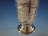 Tifft & Whiting Coin Silver Baby Child's Cup Mug Footed B.C. w/ Shield & Scroll