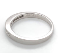 14k White Gold Channel Set .16cttw Genuine Natural Diamond Wedding Band (#J6906)