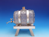 English Silverplate & Glass Whiskey Barrel Decanter by John Grinsell (#9214)