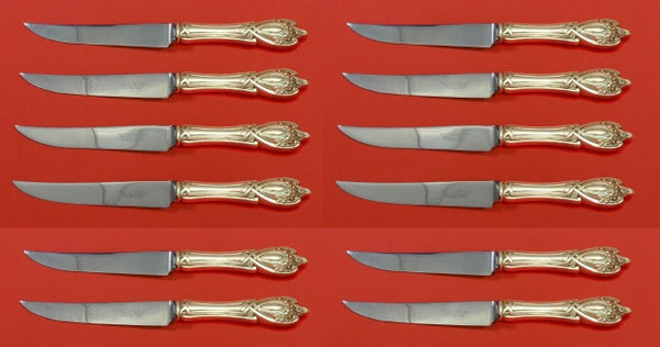 Monticello by Lunt Sterling Silver Steak Knife Custom Set 12 pcs 8 1/2"