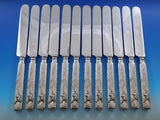 Gorham Applied Metals Sterling Silver Dinner Knife Set 12pc Stork Egret 9 7/8"