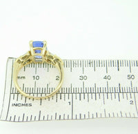 18k Yellow Gold 2.59ct Genuine Natural Tanzanite and Diamond Ring (#J1811)