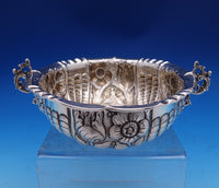 Charles Stuart Harris English Victorian Sterling Silver Bowl Oval Flowers #8424