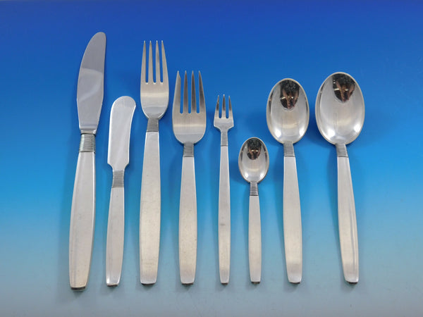Silver Thread by Hingelberg Danish Sterling Silver Flatware Set Service 104 pcs