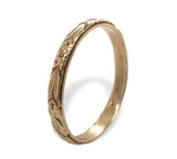 14k Yellow Gold Wedding Band Ring with Flowers Size 9.25 Jewelry (#J7073)