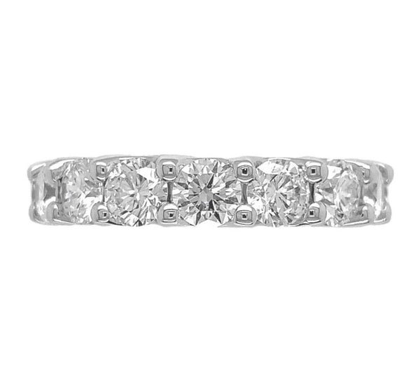 18k White Gold 4.38 Carat TW Genuine Natural Diamond Eternity Band Ring (#J6911)