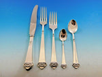 Saga by Mylius Brodrene 830 Silver Flatware Set Service 50 pcs Norwegian Pierced