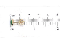 18k Yellow Gold A Grade Jadeite Jade Stud Earrings Bezel Set Jewelry (#J6684)