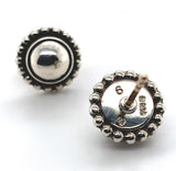 Georg Jensen Sterling Pair Moonlight Blossom Stud Earrings with Pouch (#J6854)