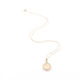 14k Yellow Gold Very Small Round Locket with Engraved Heart and Chain (#J6524)