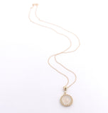 14k Yellow Gold Round 2.5 Carat Genuine Natural Moonstone Pendant w/Chain #J6658