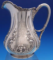 International Sterling Silver Water Pitcher Floral Rococo #438 4 PINTS (#7817)