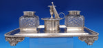 English Victorian Sterling Silver Inkwells Dobson & Sons London 1878 (#4340-2)