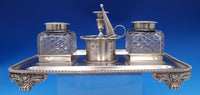 English Victorian Sterling Silver Inkwells Dobson & Sons London 1878 (#4340-2)