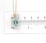 14k Yellow Gold 6.78 Carat Antique Cushion Cut Genuine Aquamarine Pendant #J6730